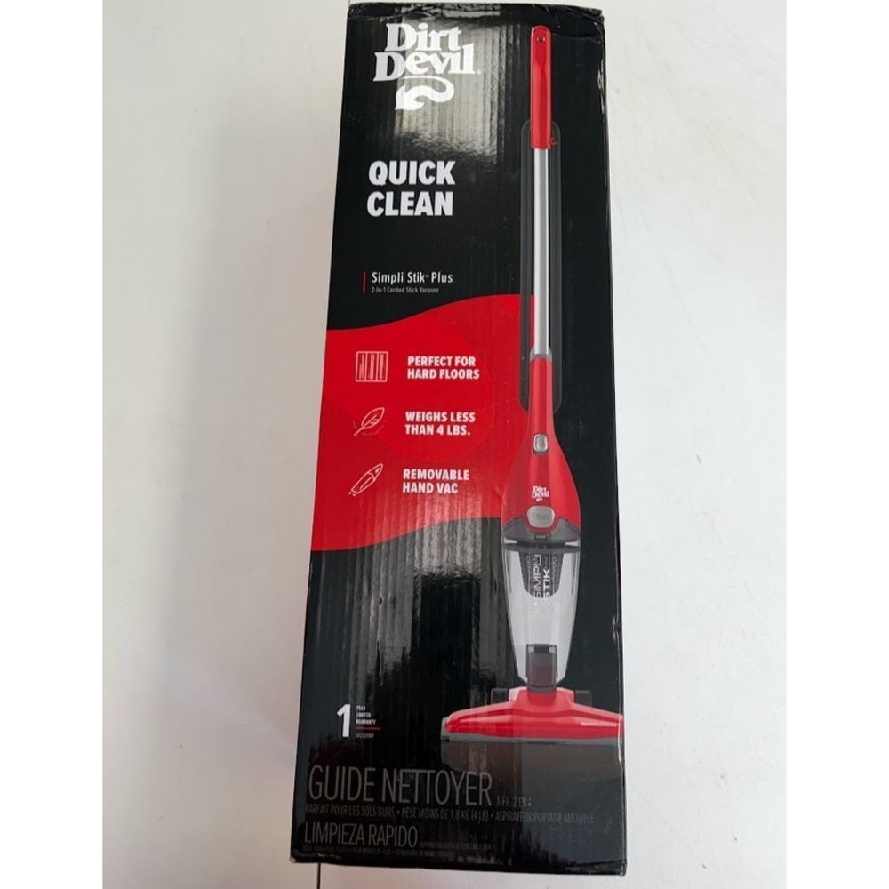 Dirt Devil Simpli Stik Plus 3-in-1 Vacuum Cleaner, Lightweight, Bagless NEW
